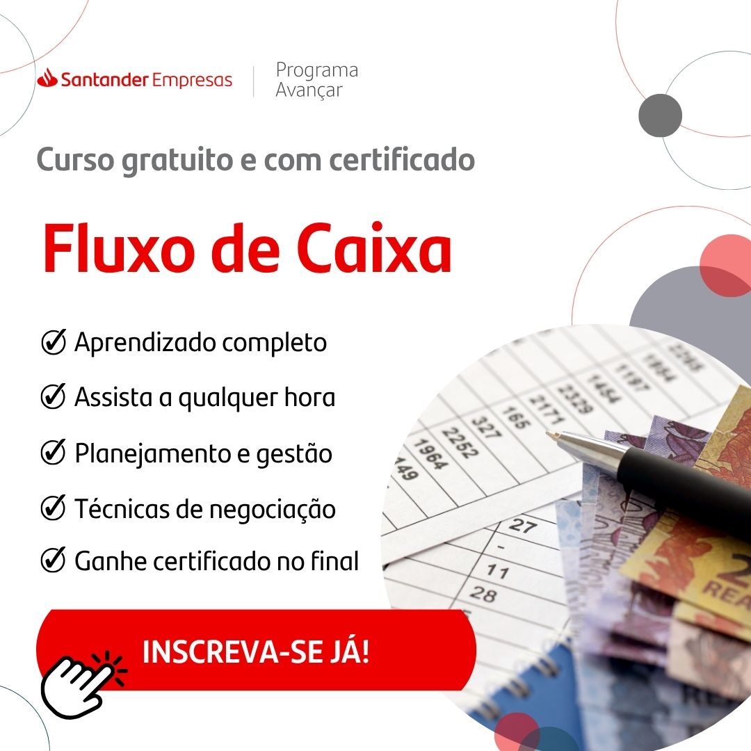 Curso Gratuito de Fluxo de Caixa com Certificado - Programa Avançar